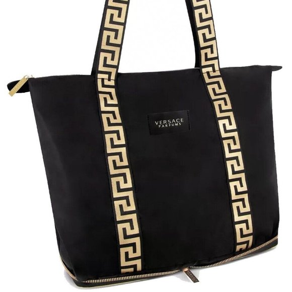 Versace Bags Versace Parfums Folding Tote Bag Black Gold Handbag